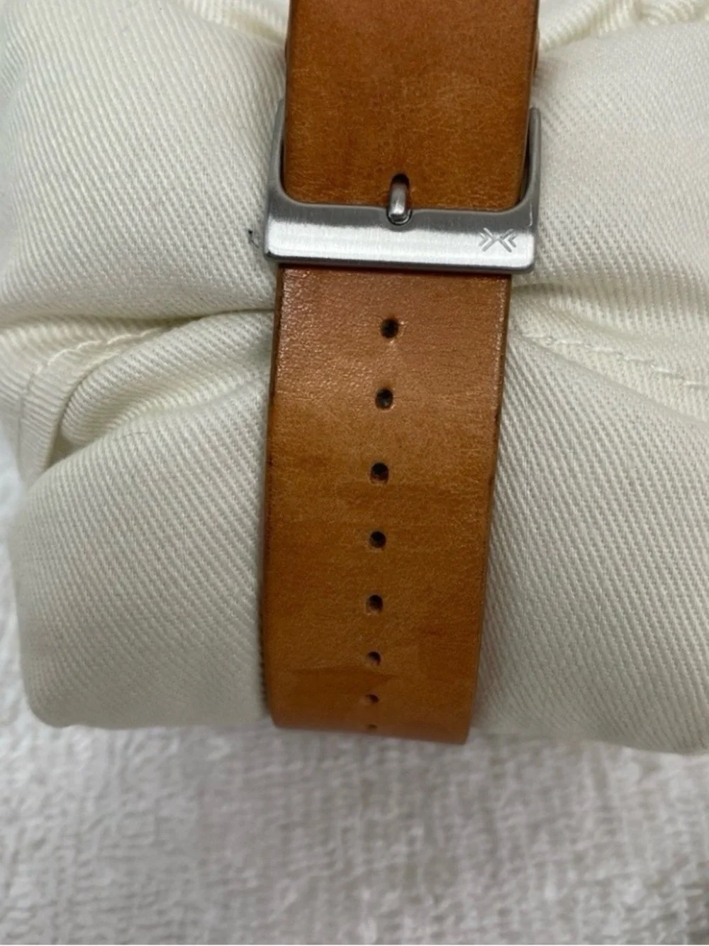Skagen Men's Cognac Leather Ancher Gray Stainless Steel Adjustable Watch Classic